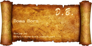 Doma Bors névjegykártya